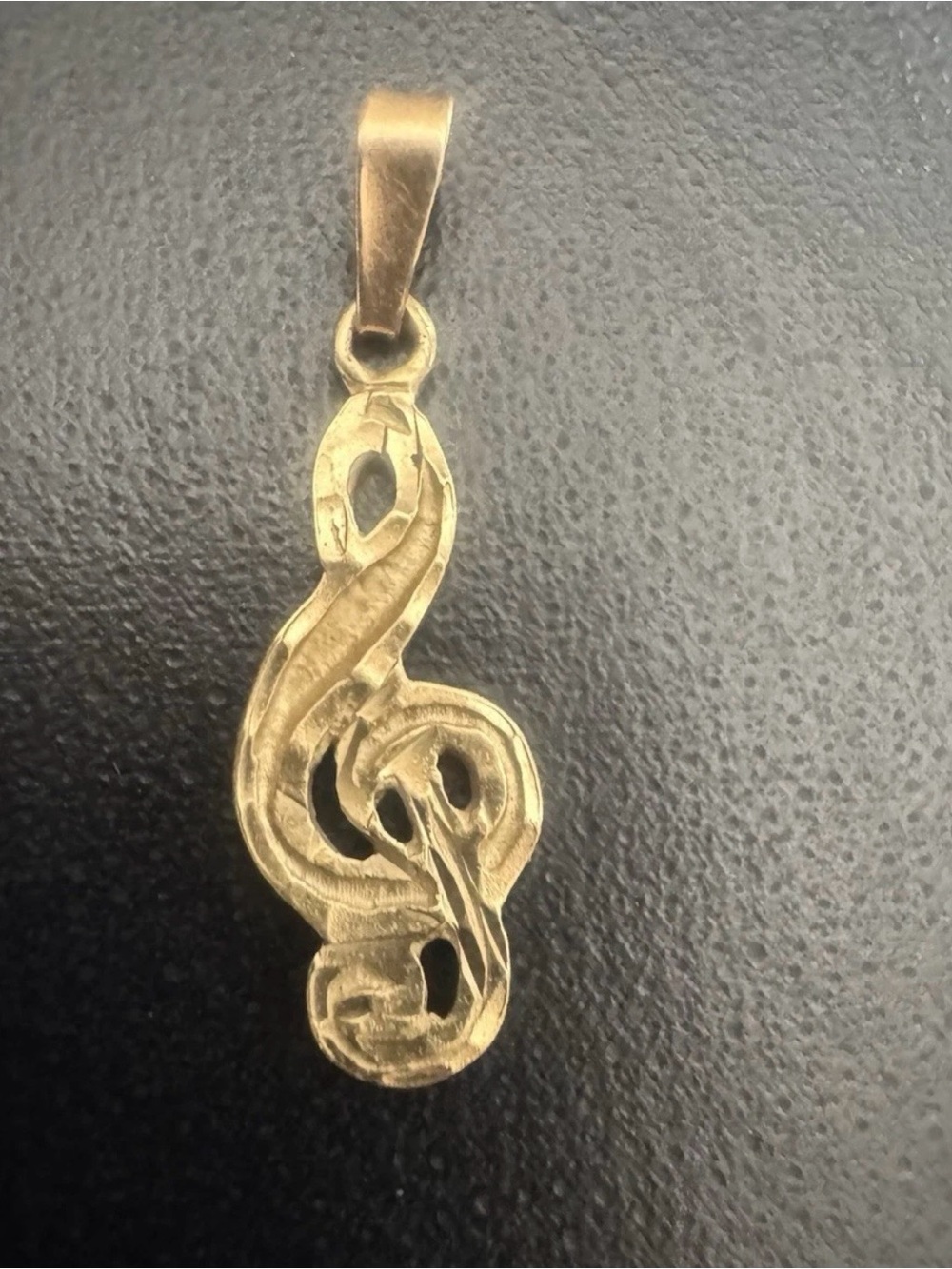 Vintage 14k Yellow Gold Treble Clef Music Note Pendant 0.78g